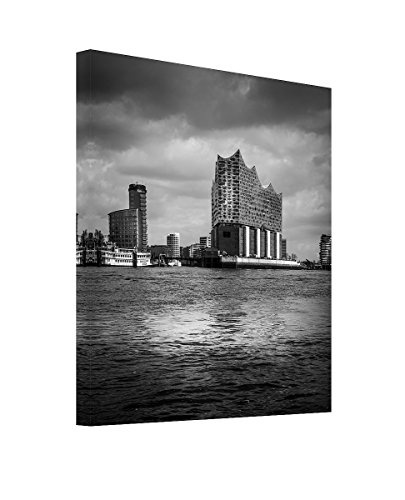 Bilderfabrik - Stadtbild - Elbphilharmonie in Hamburg - auf Leinwand und Holzkeilrahmen bespannt. Beste Qualität, handgefertigt in Deutschland. (80x120 cm)