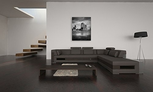 Bilderfabrik - Stadtbild - Elbphilharmonie in Hamburg - auf Leinwand und Holzkeilrahmen bespannt. Beste Qualität, handgefertigt in Deutschland. (80x120 cm)