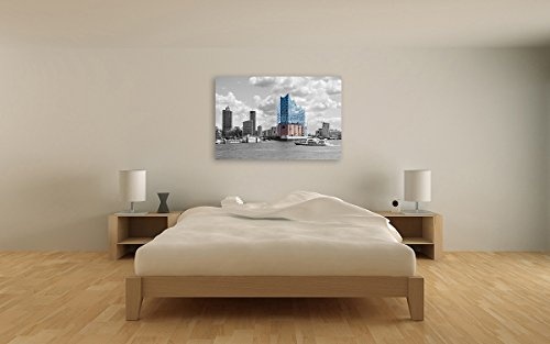 Wandbild Elbphilharmonie - Hamburg als XXL Kunstdruck auf Leinwand und Holzkeilrahmen I Moderne Drucktechnik für EIN detailreiches Erlebnis I Beste Qualität - Made in Germany! (40 x 60 cm)