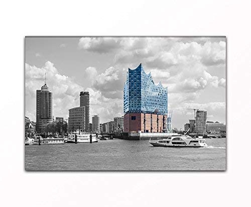 Wandbild Elbphilharmonie - Hamburg als XXL Kunstdruck auf Leinwand und Holzkeilrahmen I Moderne Drucktechnik für EIN detailreiches Erlebnis I Beste Qualität - Made in Germany! (40 x 60 cm)