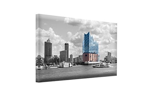 Wandbild Elbphilharmonie - Hamburg als XXL Kunstdruck auf Leinwand und Holzkeilrahmen I Moderne Drucktechnik für EIN detailreiches Erlebnis I Beste Qualität - Made in Germany! (40 x 60 cm)