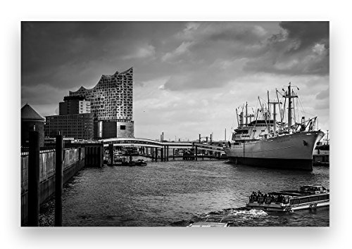 BILDERFABRIK - Wandbild Elbphilharmonie - Hamburg 80x120 cm Kunstdruck auf Leinwand und Holzkeilrahmen I Moderne Drucktechnik für EIN detailreiches Erlebnis I Beste Qualität - Made in Germany!