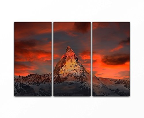 BILDERFABRIK - Wand-Bild Matterhorn Sonnenuntergang in...