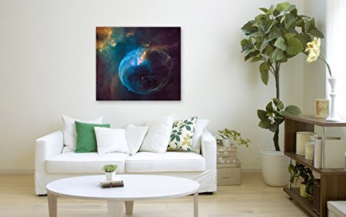 Bilderfabrik - Naturbild (Planet) auf Leinwand und Holzkeilrahmen bespannt. Beste Qualität, handgefertigt in Deutschland. (50x50 cm)