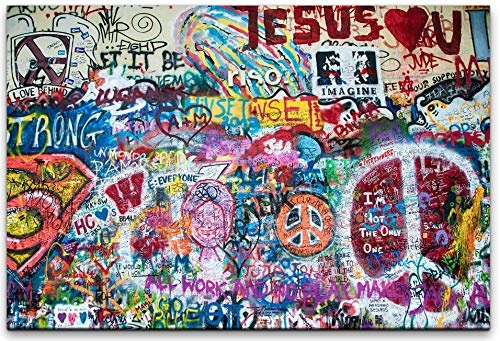 bestforhome 180x120cm Leinwandbild Graffiti Strong Leinwand auf Holzrahmen