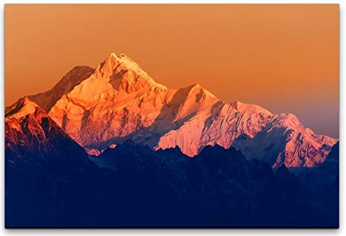 bestforhome 120x80cm Leinwandbild Berg Kangchendzönga in Nepal Achttausender im Himalaya Leinwand auf Holzrahmen