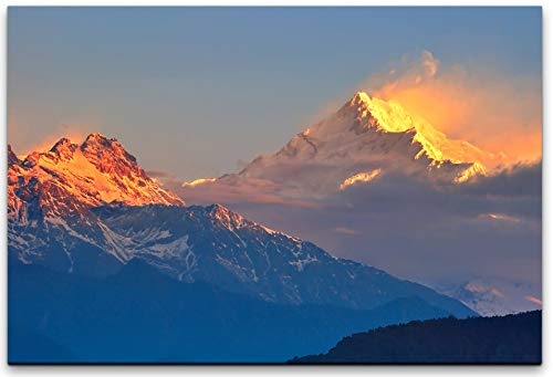 bestforhome 120x80cm Leinwandbild Berg Kanchenzonga im...