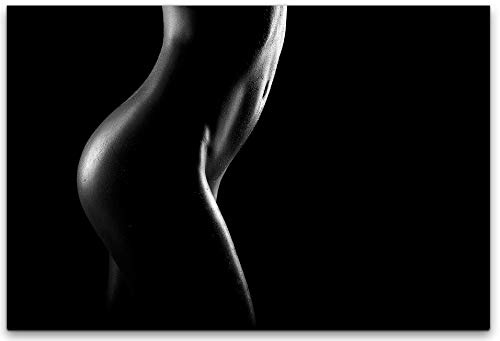 bestforhome 150x100cm Leinwandbild sexy Frauenkörper schwarz weiß Leinwand auf Holzrahmen