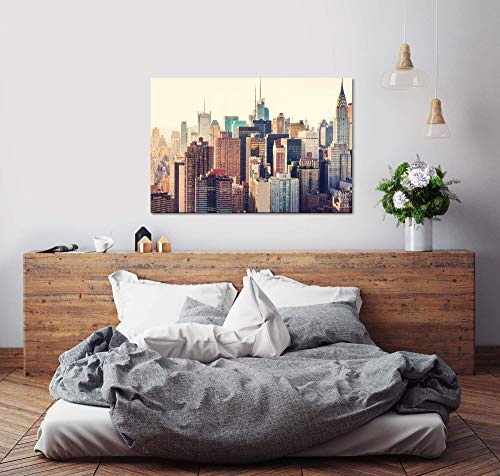 bestforhome 180x120cm Leinwandbild New York City mit Blick auf das Empire State Building Leinwand auf Holzrahmen