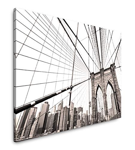 bestforhome 150x100cm Leinwandbild Brooklyn Bridge in New York Leinwand auf Holzrahmen