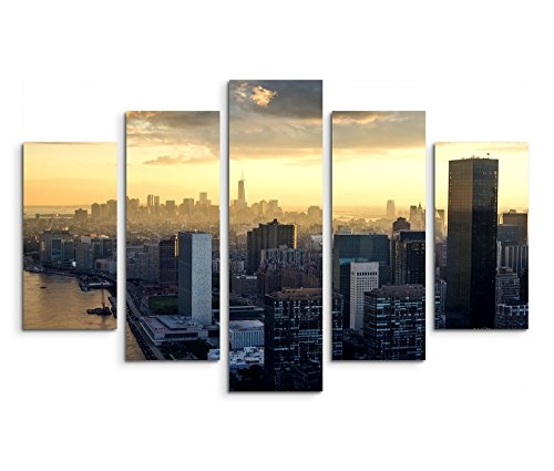 Modernes Bild 150x100cm Urbane Fotografie - Atemberaubendes New York am Morgen