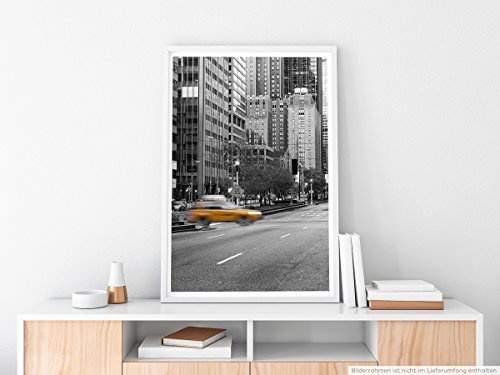 Best for home Artprints - Kunstbild - Gelbes Taxi in New York City USA- Fotodruck in gestochen scharfer Qualität