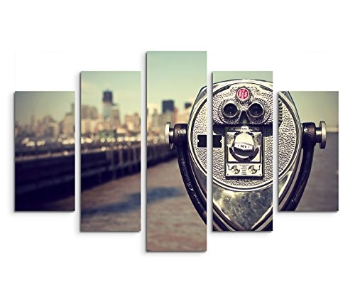 Modernes Bild 150x100cm Künstlerische Fotografie - Touristenfernglas in New York City in den USA