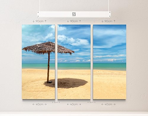 3 teiliges Wandbild Gesamtgröße 130x90cm Fotografie - Strand in Thailand