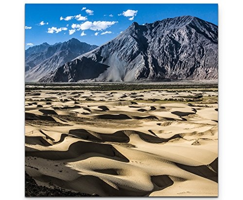 Leinwandbild quadratisch 90x90cm Leh Ladakh - Wüste Berge