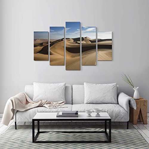 5 teiliges Wandbild auf Leinwand (Gesamtmaß: 150x100cm) Liwa-Wüste in Abu Dhabi