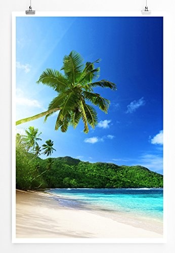 Best for home Artprints - Art - Sonniger Strand Mahe Insel Seychellen- Fotodruck in gestochen scharfer Qualität