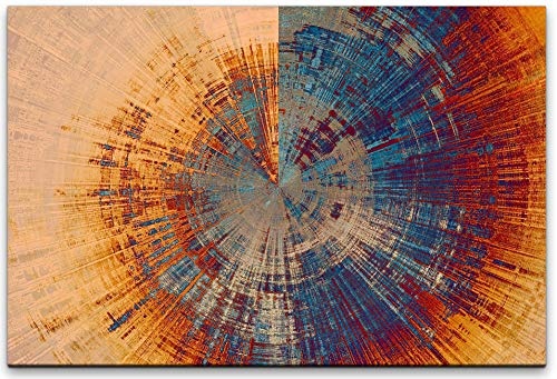 120x80cm Leinwandbild abstrakt braun blau beige Der Baum Leinwand auf Holzrahmen