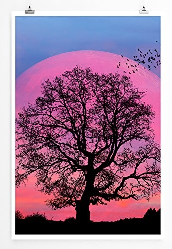 Best for home Artprints - Collage - Baum Silhouette vor...