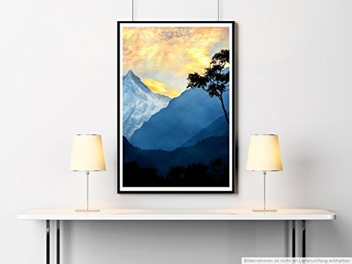 Best for home Artprints - Art - Einsamer Baum im Himalayagebirge- Fotodruck in gestochen scharfer Qualität