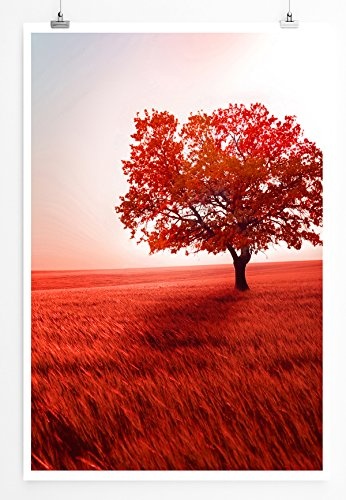 Best for home Artprints - Art - Einsamer Baum in roter...