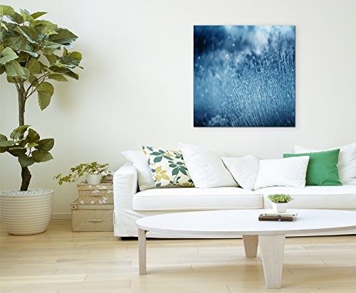 60x60cm Wandbild Fotoleinwand Bild in Blau Lavendel im Garten