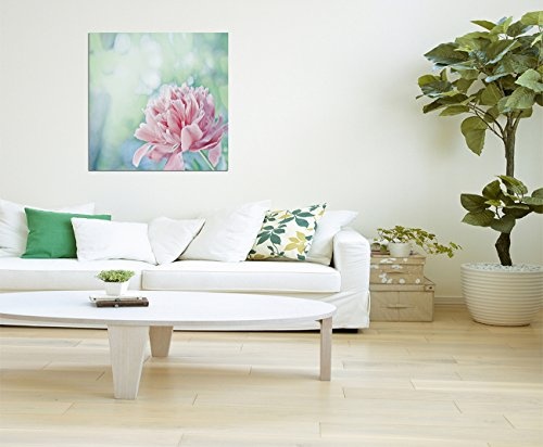 120x80 cm - Pfingstrose ( Päonien ) am blühen! Schönes Frühlingsbild. Blüte Blume Kronblätter in rosa - Bild auf Keilrahmen modern stilvoll - Bilder und Dekoration