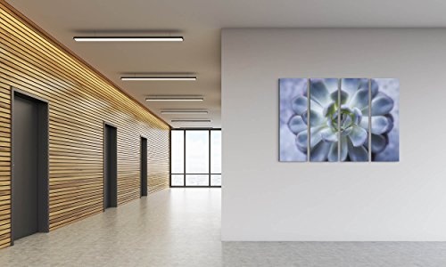 4 teiliges Canvas Bild 4x30x90cm Succulente von oben