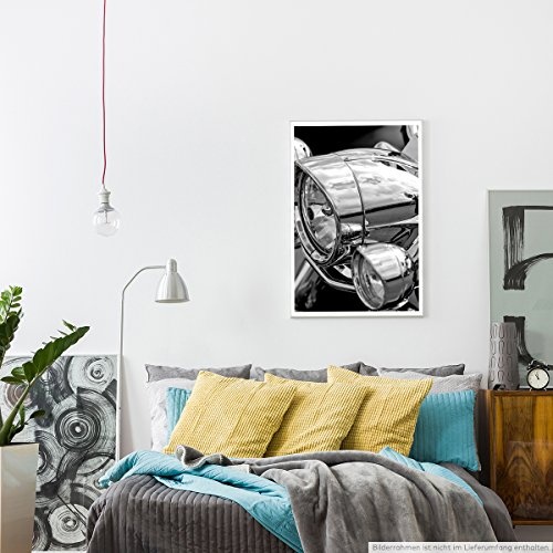 Best for home Artprints - Künstlerische Fotografie - Motorrad Scheinwerferlicht- Fotodruck in gestochen scharfer Qualität