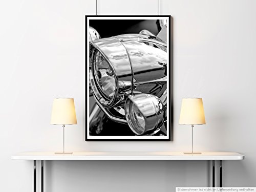 Best for home Artprints - Künstlerische Fotografie - Motorrad Scheinwerferlicht- Fotodruck in gestochen scharfer Qualität