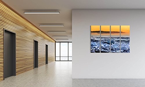 4 teiliges Canvas Bild 4x30x90cm Jokusarlon Island - Landschaft im Eis
