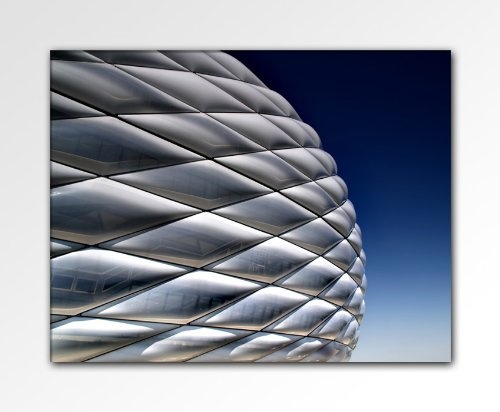 TOP ANGEBOT!!!! Wandbild xxl auf Leinwand (allianz-arena-90x70cm) Moderne Dekoration zum kleinen Preis! Bild bespannt auf echter Leinwand und Holzkeilrahmen. Made in Germany