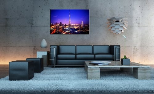 Dubai bei Nacht 5 teiliger Kunstdruck 160x80 cm Moderne Dekoration zum kleinen Preis! Made in Germany