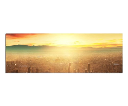 120x40 cm Panorama Wandbild Leinwand (Sonne,Wüste) Panoramabild Bild Bilder Moderne Dekoration zum kleinen Preis! Bild bespannt auf echter Leinwand und Holzkeilrahmen. Made in Germany neu