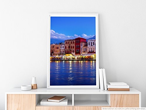 Best for home Artprints - Art - Hafen auf Kreta bei Nacht- Fotodruck in gestochen scharfer Qualität