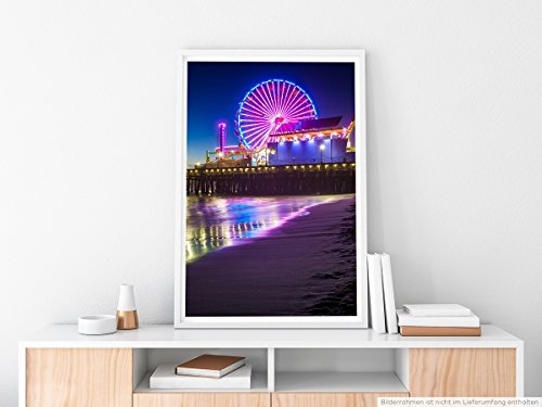 Best for home Artprints - Art - Pier bei Nacht Santa Monica Kalifornien USA- Fotodruck in gestochen scharfer Qualität