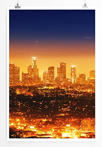 Best for home Artprints - Urbane Fotografie - Los Angeles bei Nacht Kalifornien USA - Fotodruck in gestochen scharfer Qualität