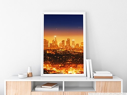 Best for home Artprints - Urbane Fotografie - Los Angeles bei Nacht Kalifornien USA - Fotodruck in gestochen scharfer Qualität