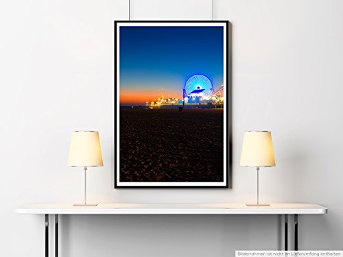 Best for home Artprints - Art - Riesenrad bei Nacht Santa Monica LA USA- Fotodruck in gestochen scharfer Qualität