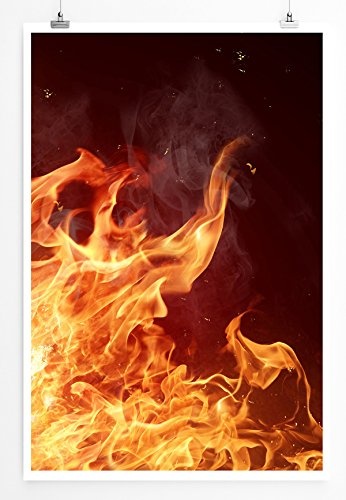 Best for home Artprints - Künstlerische Fotografie - Flammendes Feuer bei Nacht- Fotodruck in gestochen scharfer Qualität