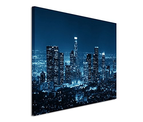 Modernes Bild 90x60cm Urbane Fotografie - Los Angeles Downtown bei Nacht