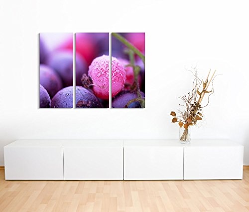 Modernes Bild 3 teilig je 40x90cm Food-Fotografie - Dekorative gefrorene Beeren