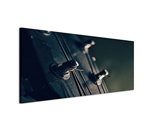 Modernes Bild 150x50cm Künstlerische Fotografie - Nahaufnahme eines Gitarrenkopfs