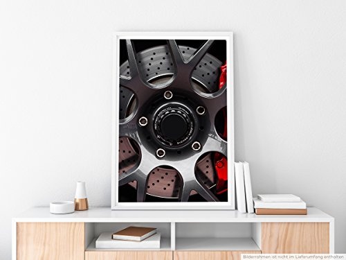 Best for home Artprints - Künstlerische Fotografie - Felgen eines Sportwagens- Fotodruck in gestochen scharfer Qualität