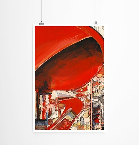 Best for home Artprints - Abstraktes Bild einer roten Stadt- Fotodruck in gestochen scharfer Qualität
