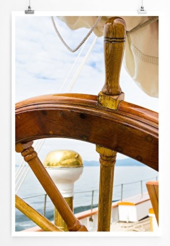 Best for home Artprints - Künstlerische Fotografie - Steuerrad eines Schiffs- Fotodruck in gestochen scharfer Qualität