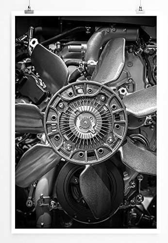 Best for home Artprints - Künstlerische Fotografie - Nahaufnahme eines Oldtimer Motor- Fotodruck in gestochen scharfer Qualität