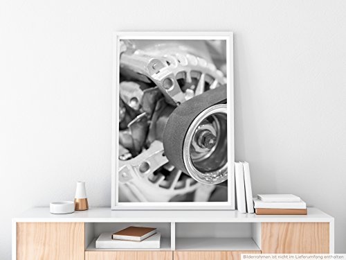Best for home Artprints - Künstlerische Fotografie - Zahnriemen eines Autos- Fotodruck in gestochen scharfer Qualität