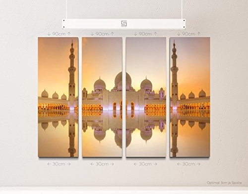 4 teiliges Canvas Bild 4x30x90cm Scheich-Zayid-Moschee in...