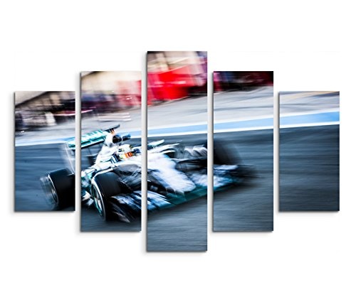 Modernes Bild 150x100cm Künstlerische Fotografie - Leinwandbild Formel 1 Rennwagen F1 auf der Rennstrecke